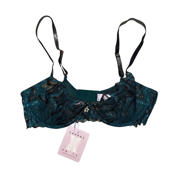 Savage X Fenty NWT Shining Star Embroidered Unlined Demi Bra women’s size 34C - Picture 6 of 13